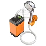 Jovify Ducha portátil, ducha de camping con batería de 6000 mAh, bomba de ducha eléctrica recargable, pantalla digital de batería, ducha de viaje para exteriores, caravana, coche, mascota, playa,