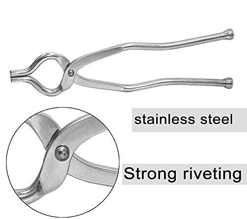Image of Prisha India Craft Stainless Steel Lemon Squeezer + Bottle Opener, 8.50 Inch and Stainless Steel Sandasi /Pincer, Length 10.50 Inch