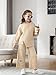 Girls Casual Sweatsuit Y2K Cute Printed Pullover Sweatshirts And Flare Pants Set Lightweight Comfort Fashion Tracksuit Khaki,5-6 Years