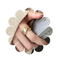 Inilbran Boho Heart Ring Chunky Heart Statement Ring Adjustable Thick Hearts Rings Love Hearts Signet Ring for Women(Gold)