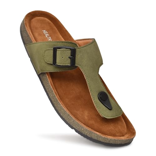 HEALTH FIT Comfortable & LightWeight | Fashionable & Everyday Stylish & Durable Design Slip-on Style Flip Flops for Gents HF3078 OLI- UK-7