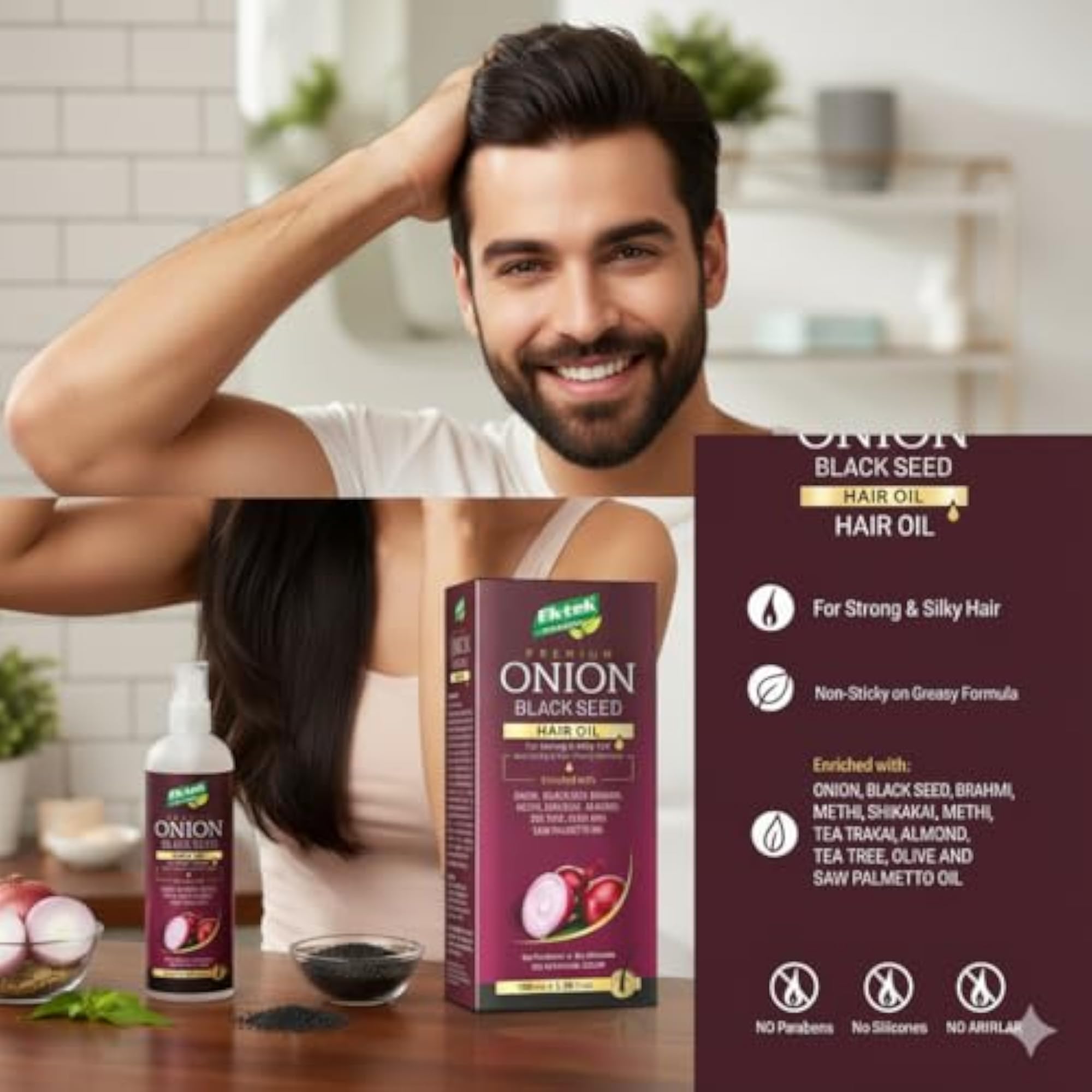 Onion Black Seed Hair Oil, 100ml