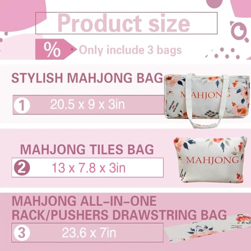 Mahjong Bag & Mahjong Tile Bag Set - Funda para accesorios miniatura 2