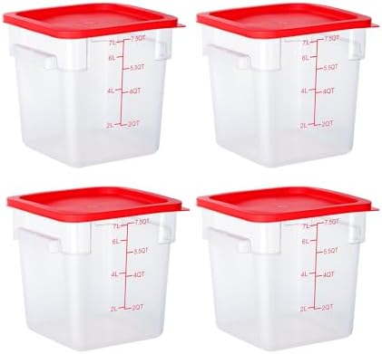 Amazon.com: BIEAMA 4 Pack Food Storage Containers, 8 Quart with Lids ...
