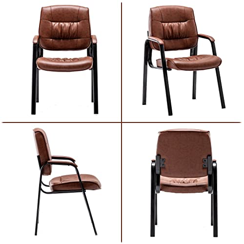 Btexpert Brown Leather Office Executive Waiting Room Guest Reception Side Conference Chair #TOP1