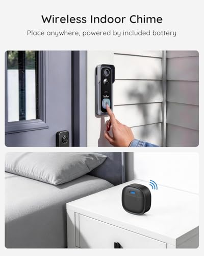 Boifun 2K Video Doorbell Camera Wireless, No Monthly Fee, Motion Detection, Two-Way Talk, Clear Night Vision, Rechargeable Battery, Works With Alexa, Sd Card & Cloud Storage, 2.4Ghz - 8