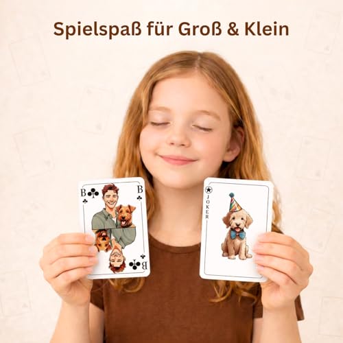 Karten Garten Spielkarten Hunde-Edition | 55 Karten inkl. 3 Joker | Made in Germany, CO₂-neutral gedruckt & plastikfrei produziert | Kartenspiel mit Hunderassen | Geschenk für Hundeliebhaber