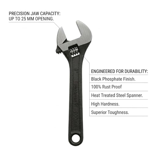 Image of Eastman Tool Kit Set | Combo Pack of 3 | Adjustable Wrenches 1Pcs 8 /200 Mm, Combination Plier 1Pcs 8 /200 Mm, Pipe Wrenches 1Pcs 10 /250Mm (Set of 3 pcs Tool kit 2051-8 2020-8 2048-10)