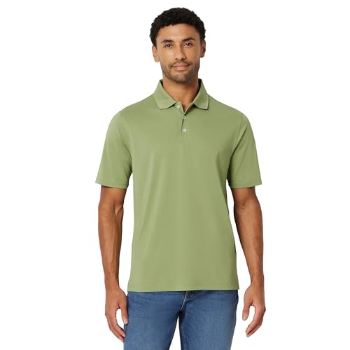 Amazon Essentials Men'S Regular-Fit Quick-Dry Short-Sleeve Golf Polo Shirt, Sage Green, Large