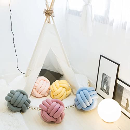 Anshuoy Super Soft Knot Ball Pillow, Round Throw Pillow Cushion Velvet Knot Ball Pillows Home Decorative Cushion Handmade Knotted Pillow For Sofa & Bedroom Decoration #TOP3