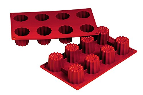 Silicone Bakeware 8 Cavity Bordelais Non Stick Silicone Baking Mould Ideal for Cake Dessert Ice Cream Chocolate Fondant Soap etc