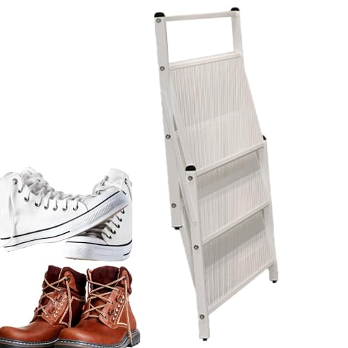 Rangement chaussures métal pliable 3 niveaux étagère gain de place chambre - 2