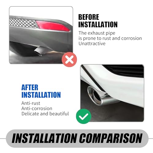 Sinytuto SIN90 1 Pack Stainless Steel Exhaust Tip, Straight-Type Tailpipe Muffler, Universal Automobile Modification Supplies, For Most Cars, Trucks And Vans  thumb #4