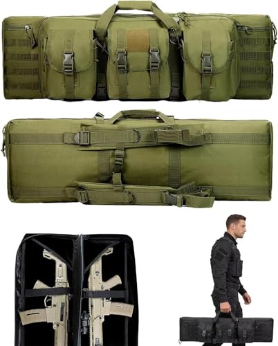 Durable Funda para Armas Largas, Bolsa de Pesca Multifunción Gun Bag, Bolsa de Rifle Táctico, Estuche de Transporte de Armas de Fuego con Almacenamiento de Pistola