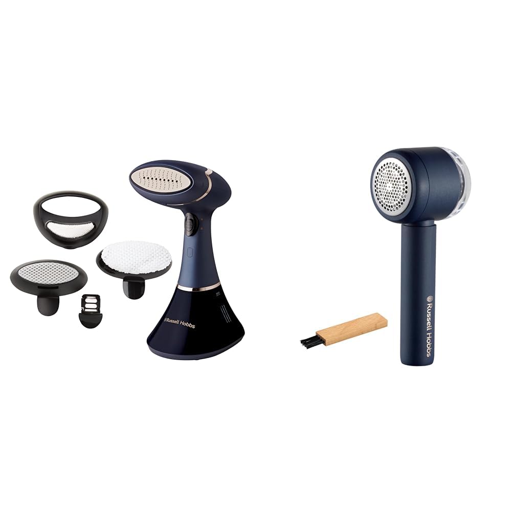 Russell Hobbs Wäschepflege-Set: Dampfglätter Bügeleisen Multi Steam Genie Pro Aroma 28041-56 + Fusselentferner [Leicht & Kompakt] Revive 27660-56
