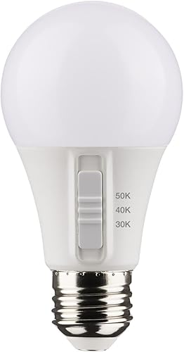 Miniatura 4 de Satco Bombilla LED S11775 9W 120V A19 Base mediana E26 CCT seleccionable acabado blanco 90 CRI (4 bombillas LED)