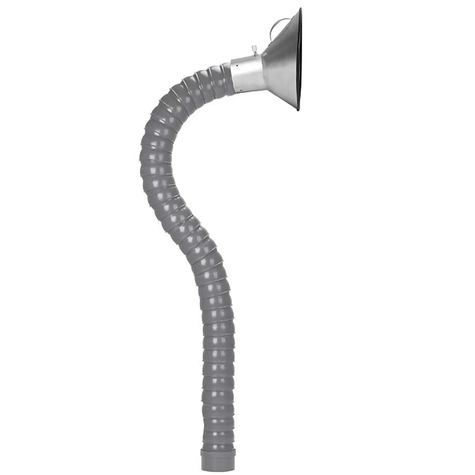 Conducto Flexible de extracción de Humos industriales con Campana Ajustable, Brazo Extractor de Humos de 360° para Soldadura, Sistema de Recogida de Polvo - Gris, 160 mm de diámetro Interior