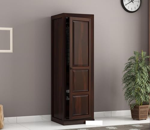 KUSUM HANDICRAFTS Wooden Wardrobe for Clothes | Sheesham Wood 1-Door ...