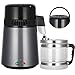 Hanchen Distillatore d'acqua Acciaio inossidabile 304 750 W Macchina per acqua distillata Design a doppio pulsante Depuratore d'acqua da 4 litri con approvazione CE (Grigio Scuro)