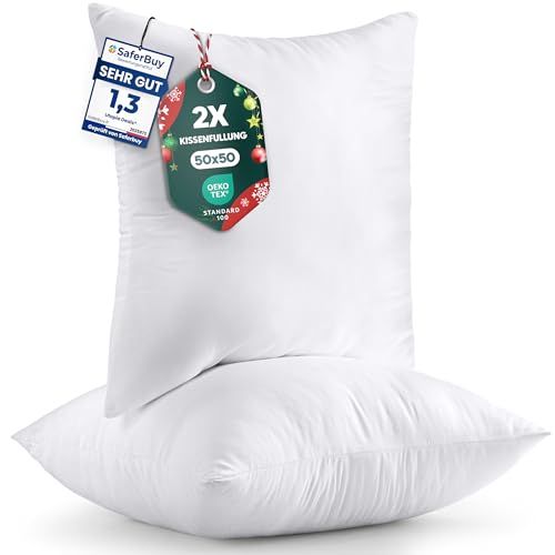 Utopia Bedding 2er Set Kissenfüllung 50 x 50 cm, Innenkissen Füllkissen...