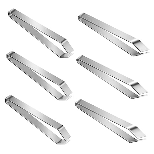 minkissy 6pcs Fish Bone Clip Hair Remover Sharp Tweezers Seafood Tools Stainless Steel Tongs Precision Tweezers