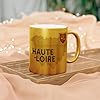 Fabulous Gold Chrome Ceramic Mug - Haute Loire 43 Department Le puy en Velay Ancienne Rare - 11oz #4