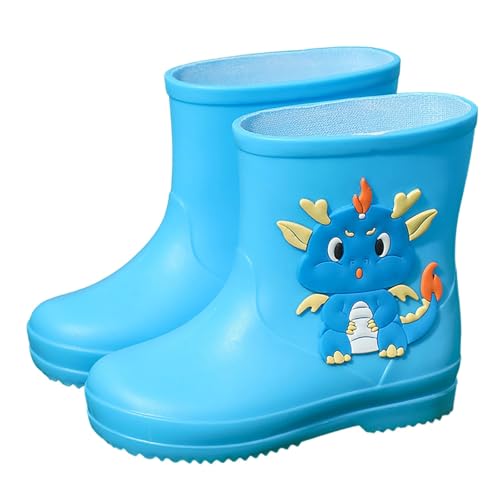 1 a 10 Años Botas De Agua para Niños Y Niñas Zapatos de Lluvia Calzado De Niñas Botas De Lluvia Caucho Goma de Dinosaurio Impermeable Y Antideslizante para Niños Pequeños Y Niña