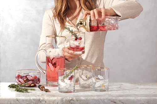 Lenox 886861 Holiday Gold 4-Piece Double Old Fashioned Set, Christmas Theme - Thumbnail 4