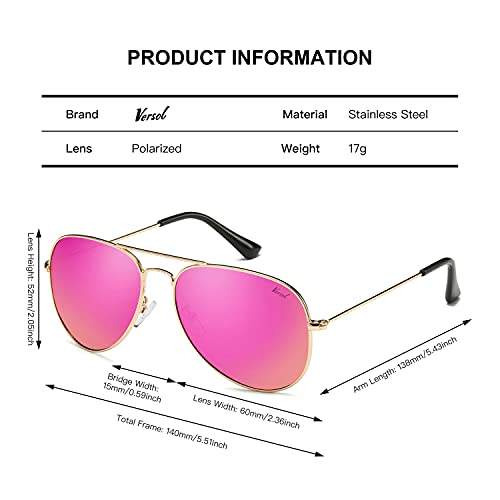 Image of Aviator Sunglasses for Men Women, Polarized Mirrored UV400 Lenses, Lightweight & Classic for Driving & Outdoors