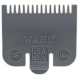 Wahl Professional Color Coded Comb Attachment #3137-101 - Grey #1/2 - 1/16' (1.5 mm) - Great for Professional Stylists and Barbers