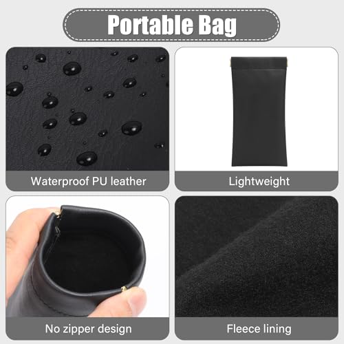 Image of Sightor Sunglass Case, 2 Pcs Soft Eyeglass Cases for Women Portable Squeeze Top Leather Glasses Pouch
