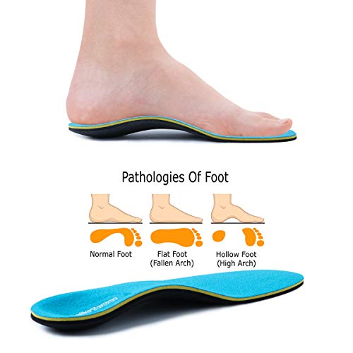 Orthotic Inserts Rigid High Arch Support Insoles Plantar Fasciitis Metatarsalgia Orthopedic Insole for Women Men Flat Feet Boot Insole for Heel Spurs Foot Pain Shin Splints Bunions Pronation Heel Pain