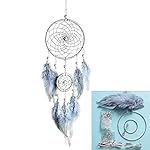 FANDOL DIY Dream Catcher Making Kit, Macrame Dream Catcher Craft Supplies for Kids Bedroom Wall Decor Nursery Baby Room Hanging Wedding Ornaments Party Handmade Gift (Grey)