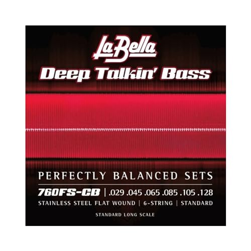La Bella 760FS-CB Deep Talkin' Bass Stainless Steel Flat Wound - Standard Long Scale Bass Guitar Strings 29-128