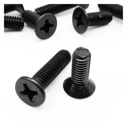 Cross Recessed Flat Countersunk Head Screw Bolt Black Carbon Steel(100pcs M2.5x5mm)3