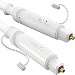 TOSLINK Cable, optical audio cable white – 4m – Fibre optic lead for soundbars (digital S/PDIF, stereo systems/amplifiers, home cinema, Xbox One/PS4) – CableDirect