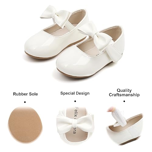 Image of Felix & Flora Toddler Flower Girl Dress Shoes - Girl Ballet Flats Party School Shoes Wedding