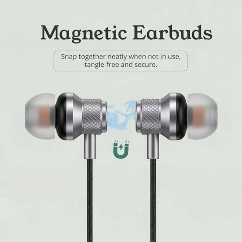 Image of Wireless Neckband Earphones with ENC and 400hours of Playtime (Black)