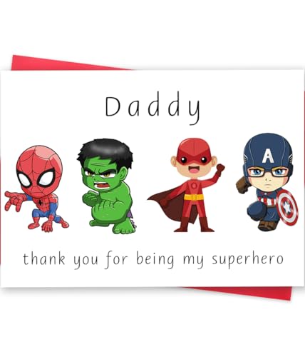 BENNLOOS Cute Thank You Card for Daddy, Hilarious Father's Day Card for Dad, Lovely Dad Birthday Gifts from Son Daughter Children, Happy Birthday Card for Papa