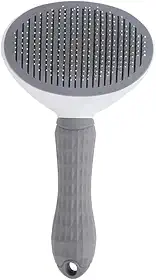 Escova Pelos Pet Automática Rasqueadeira Magica para Cães e Gatos com Cabo Texturizado de Alta Aderência (Cinza)