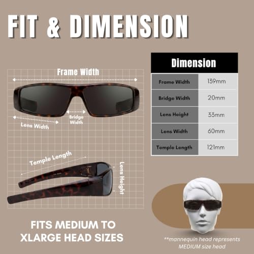 Image of proSPORT FULL LENS READING Sunglasses Wrap Around Sun Readers Rectangular Men Large Fit +100 to - NOT BIFOCAL