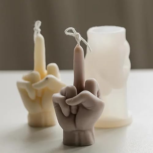 Candle Molds - Silicone Mold for Candles Making, DIY 3D Moulds for Soy Wax, Beeswax, Scented Candle, Valentine's Day Gifts (Finger)