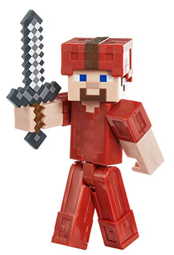Mattel Minecraft Earth 3.25" Steve In Red Leather Figure #TOP1