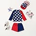 Toddler Baby Boys 3 Pieces Swimsuit Set Swimwear Dinosaur Shark Zipper Bathing Suit UPF 50+ Rash Guards with Hat (A1 4th of July Red&Blue, 18-24 Months)