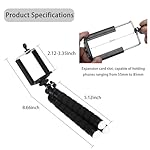 Mini Tripod,Sponge Tripod with Phone Holder Flexible Bracket with Wireless Remote and Smartphone Clamp,for Mobile Phones and Cameras - Image 2