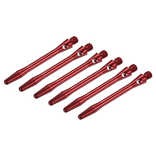 Image of PATIKIL 45mm Aluminum Dart Shafts, Medium 2BA Thread Dart Stems Dart Accessories Throwing Fitting for Steel Tip - 6 Pack (Red)