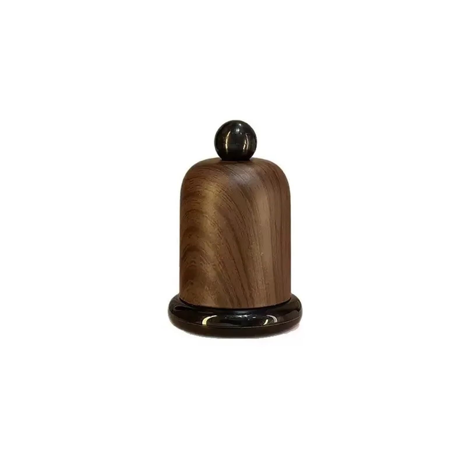 Gwyzax Toothpick Holder Walnut Wood Grain Toothpick Box Dust-Proof Desktop Storage for Floss & Swabs