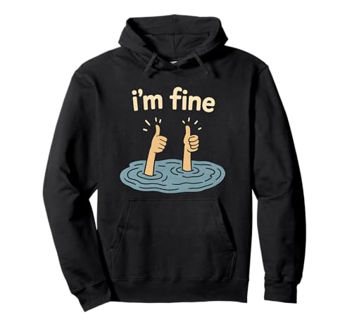 Two Thumbs Up I'm Fine Funny Sarcastic Meme Introvert Humor Sudadera con Capucha