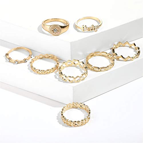 Women Ring Ring Eight-Piece Ring Openwork Of Knotted Set Joint Love Diamond Set Rings Rings Vintage #TOP5