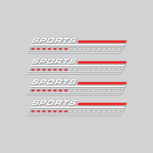 Image of 4Pcs Sports Performance Sticker for Car Wiper Stickers All Cars Rear Wiper Car Sticker Exterior Decal Vinyl L x H 10 x 1.5Cm (White,Red)